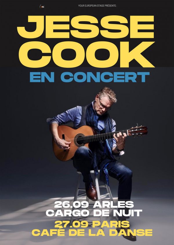 Jesse Cook pour deux dates en France le 26/09 à Arles (Cargo de Nuit) et 27/09 à Paris (Café de la Danse)